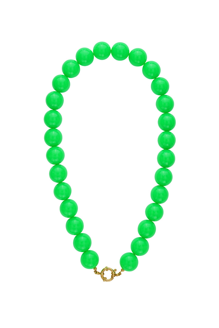Ketting met grote kralen en frontsluiting-15mm