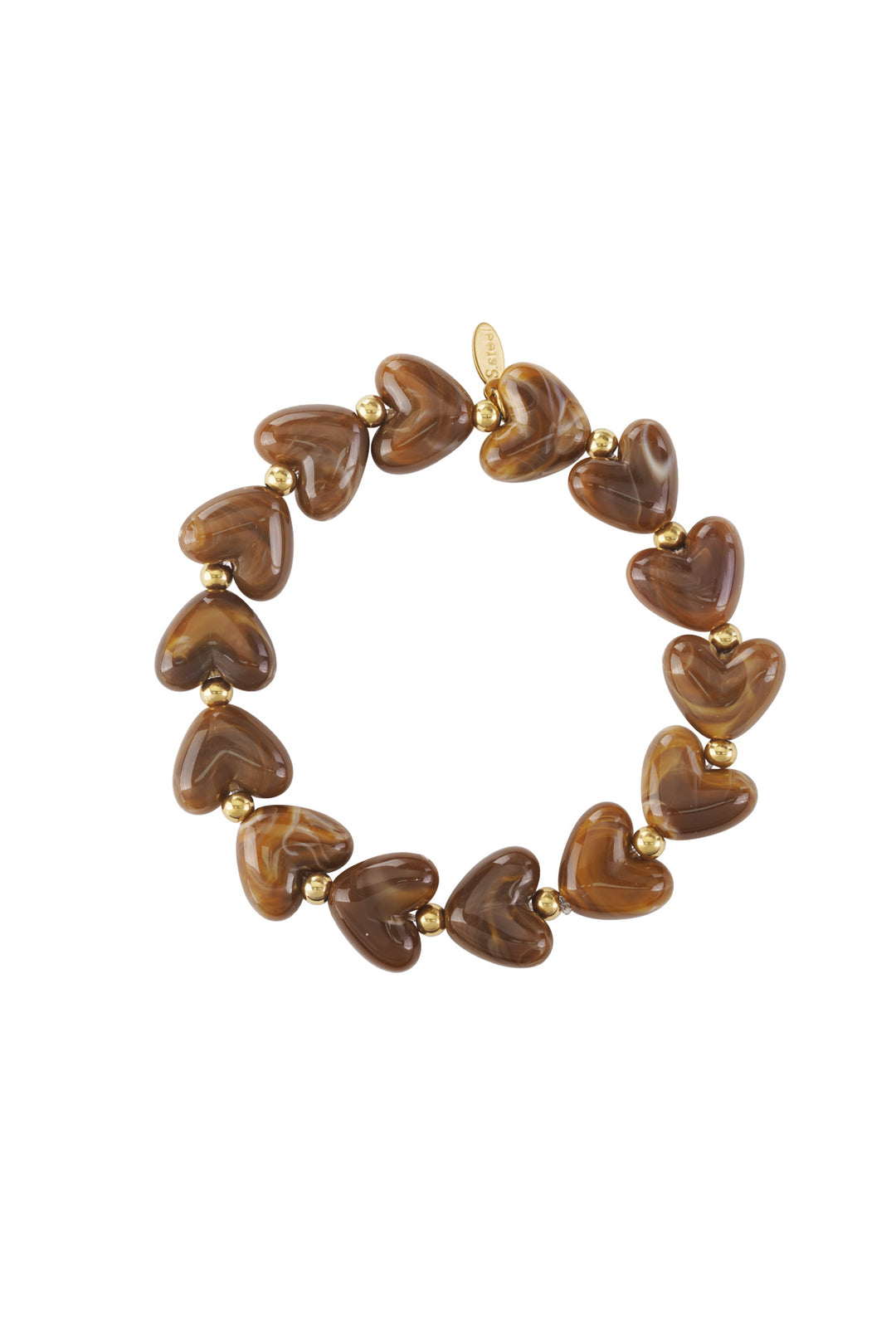 Elastieken hartjes kralenarmband