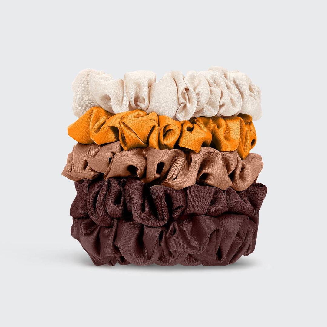 KITSCH - Satijnen Petite Scrunchies set van 5 stuks - Sedona