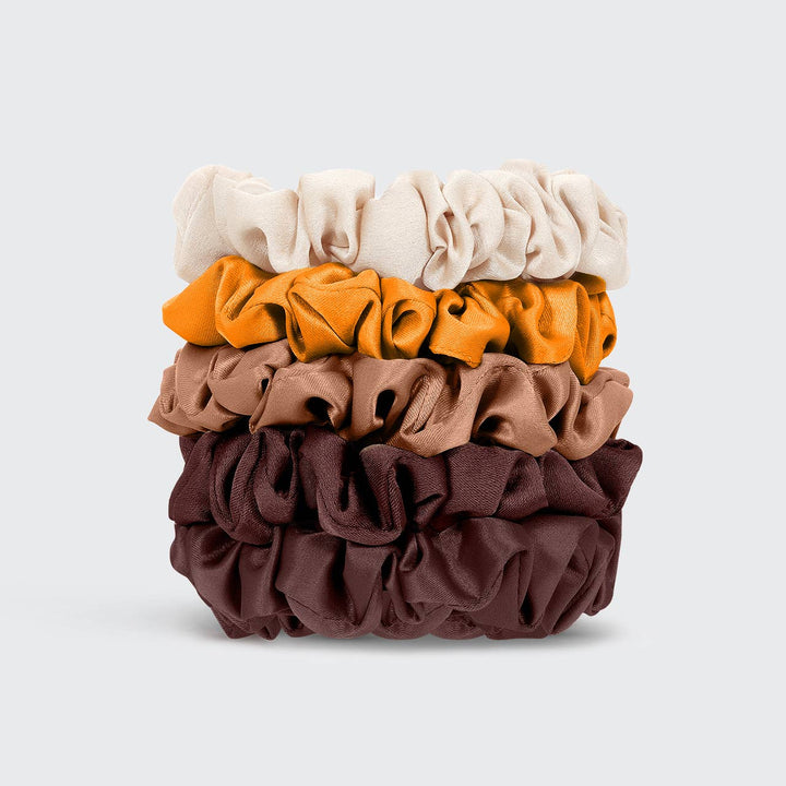 KITSCH - Satijnen Petite Scrunchies set van 5 stuks - Sedona