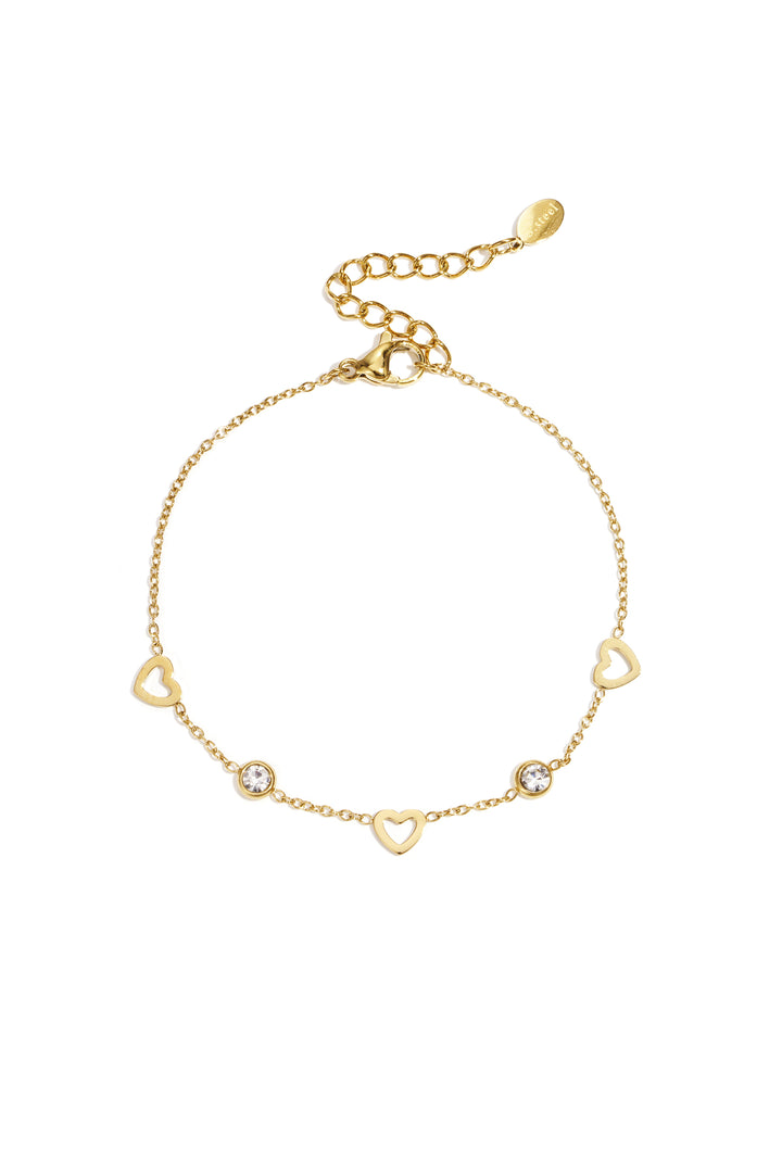 armband met hart en diamant bedels