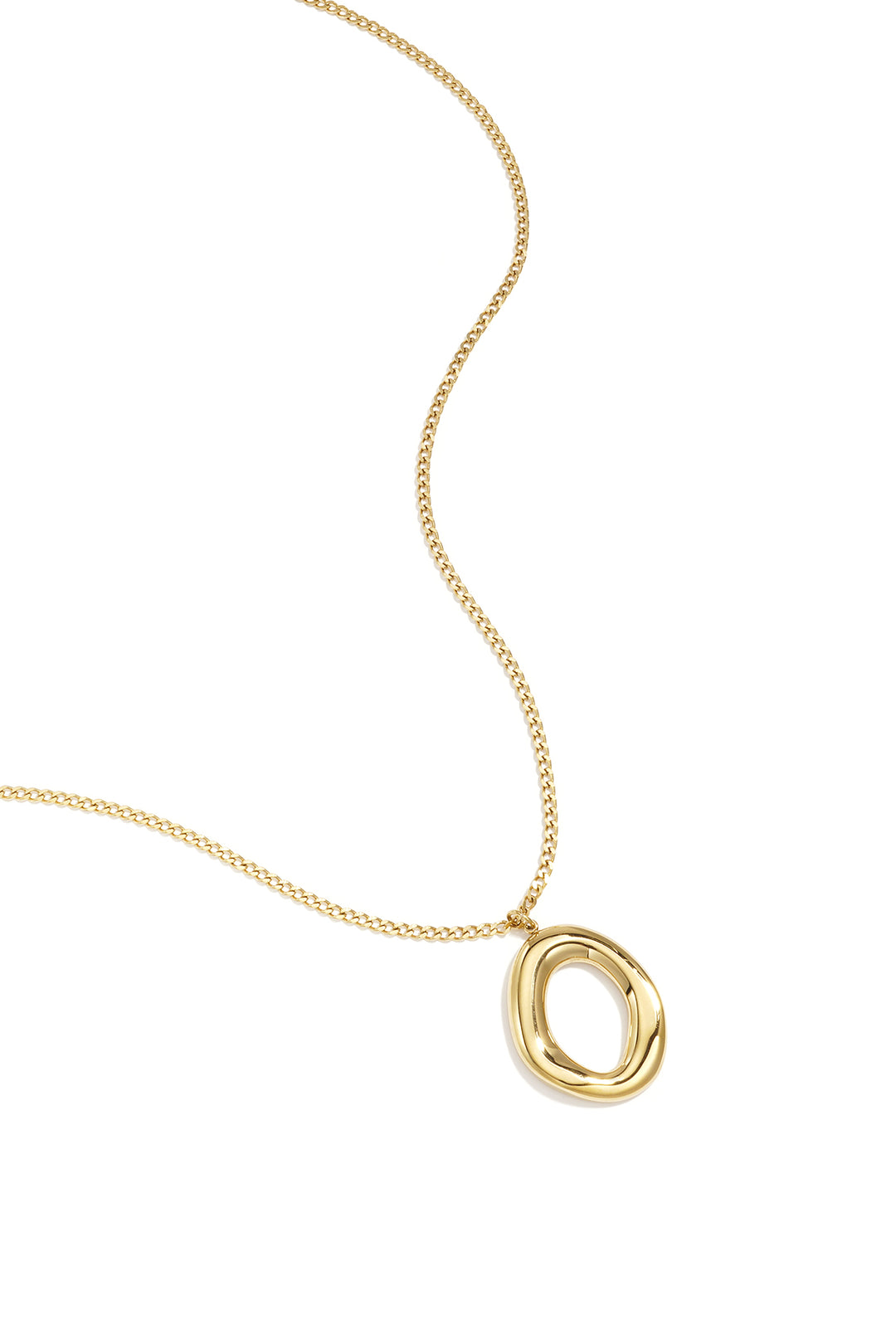Ketting met organische ovaal vormige hanger