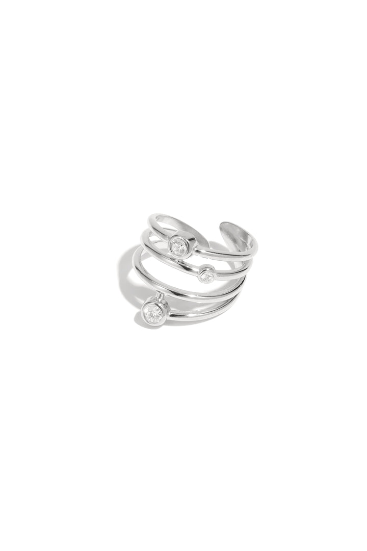 Roestvrijstalen statement ringen, casual, dagelijks, eenvoudig, serie, damessieraden