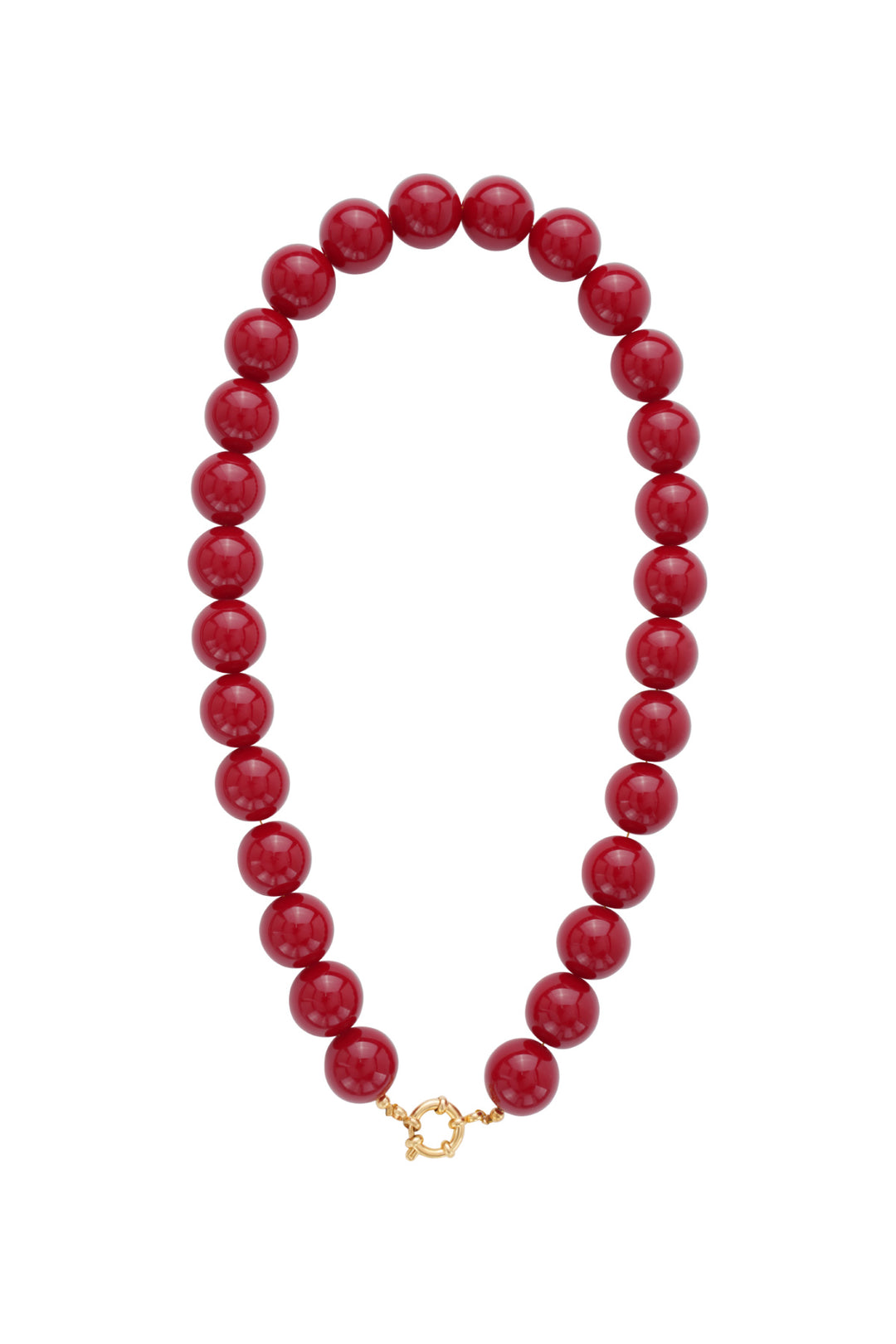 Ketting met grote kralen en frontsluiting-15mm