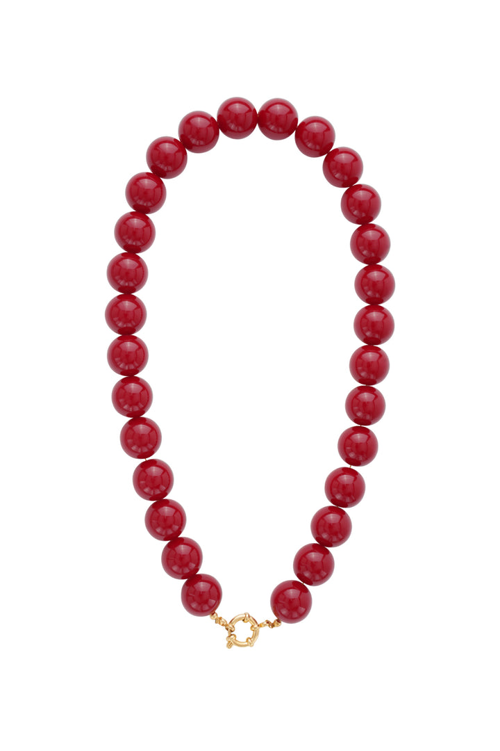 Ketting met grote kralen en frontsluiting-15mm