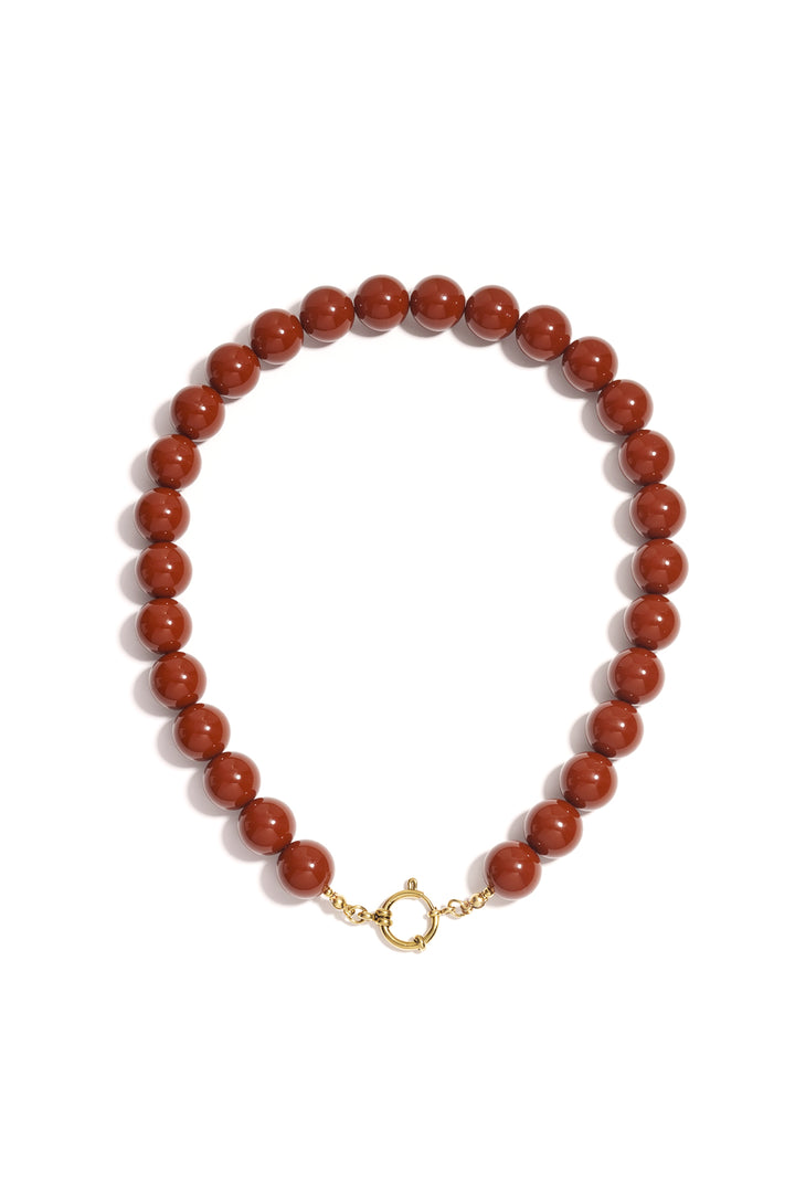 Ketting met grote kralen en frontsluiting-15mm