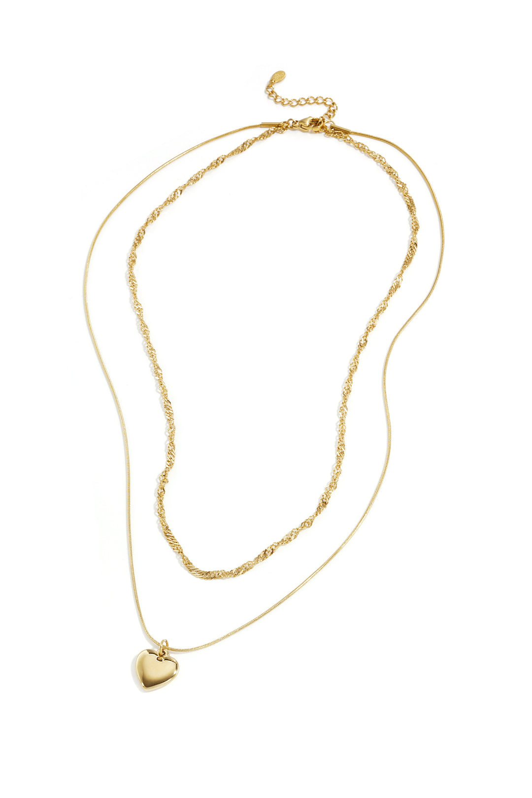 Gelaagde ketting met hart charm