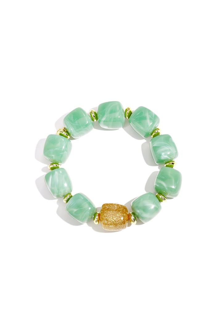 Kralenarmband met statement glitterkraal