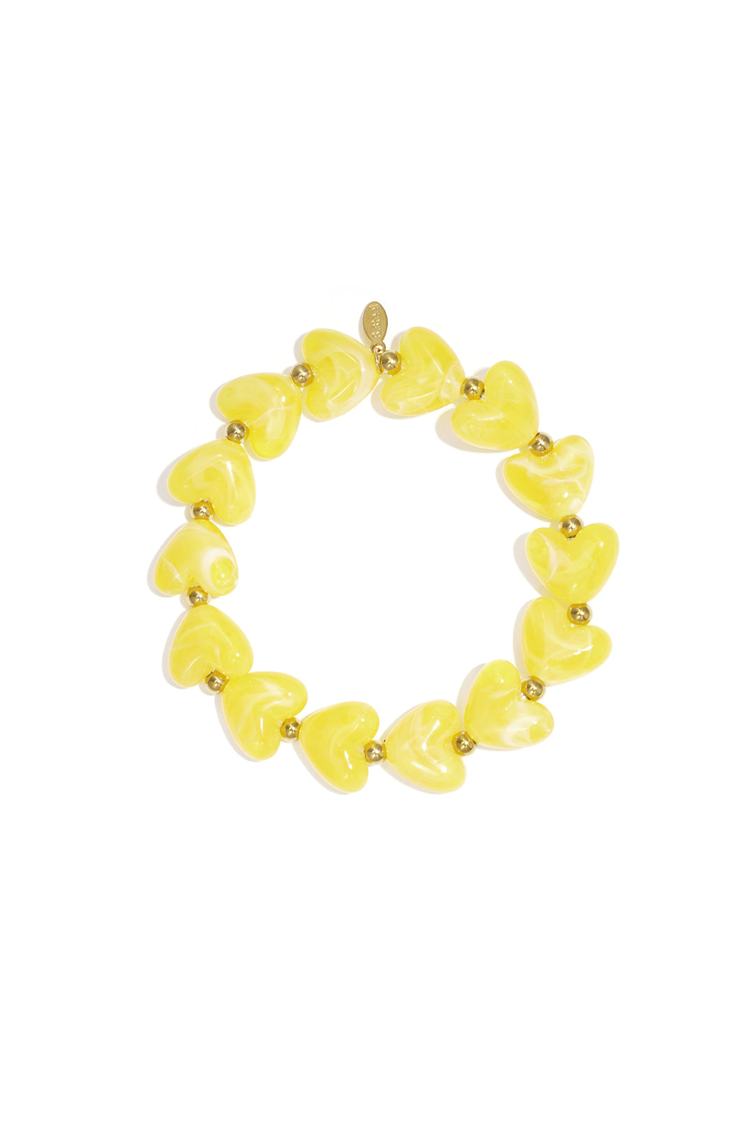 Elastieken hartjes kralenarmband