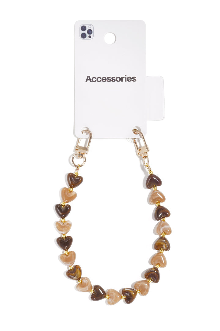 Telefoonketting met hartje, eenvoudig, acryl, dagelijkse accessoires