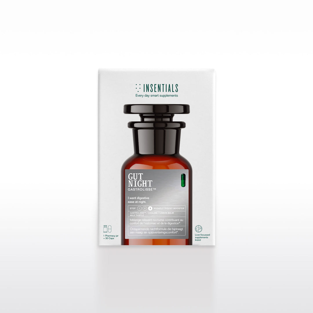 Insentials Gut Night – Spijsvertering &amp; Maagcomfort – 30 capsules Jar+Refill