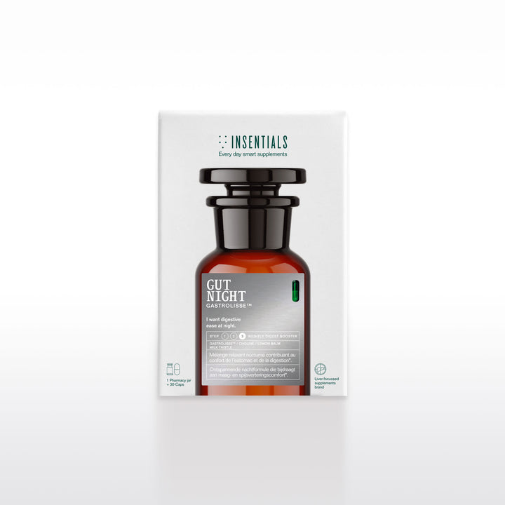 Insentials Gut Night – Spijsvertering &amp; Maagcomfort – 30 capsules Jar+Refill