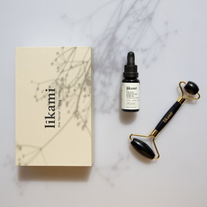 Likami Facial Essential Serum & Jade Stone Roller Set - Blossoms Beauty